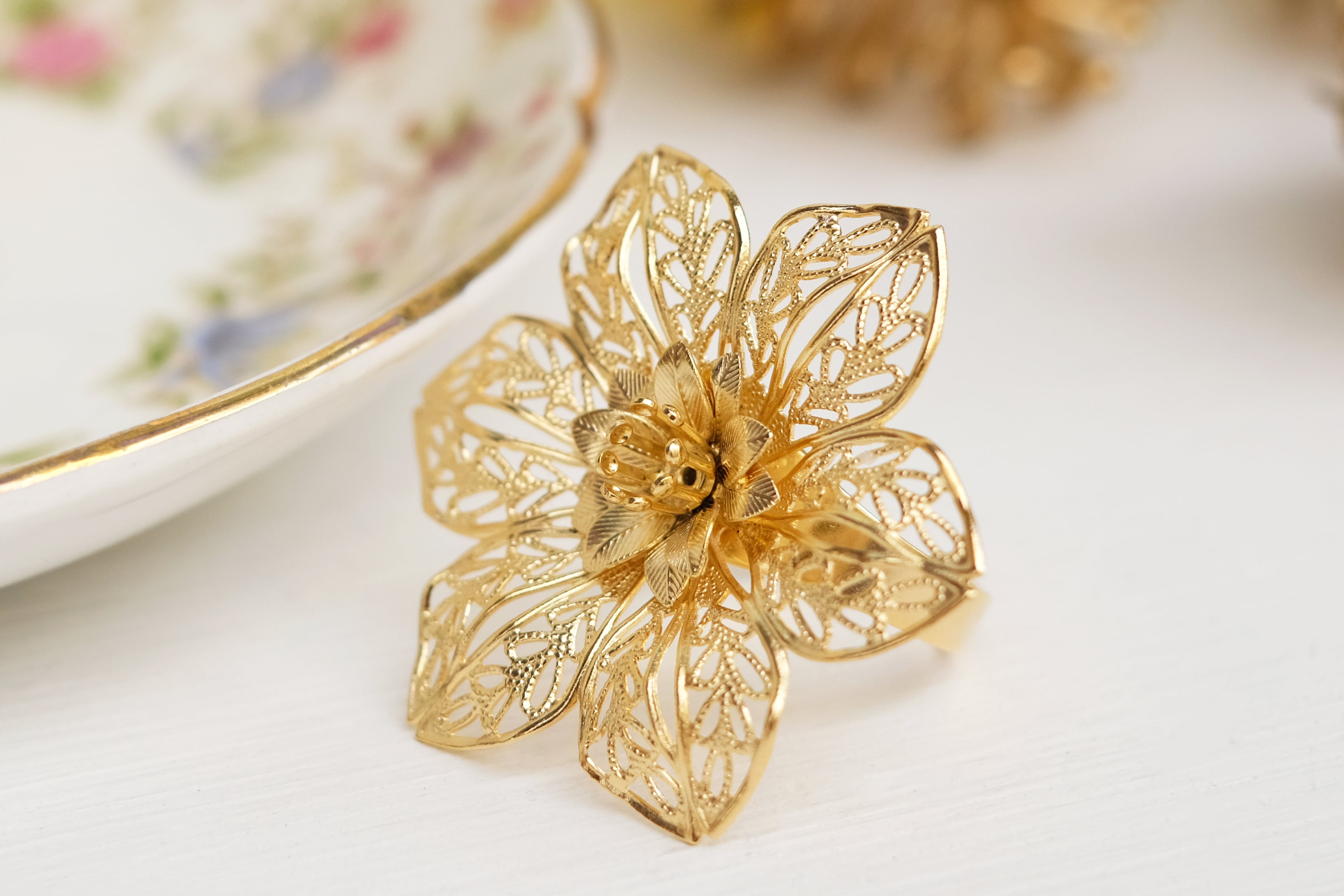 Filigree Rose Ornament | Statement Ring