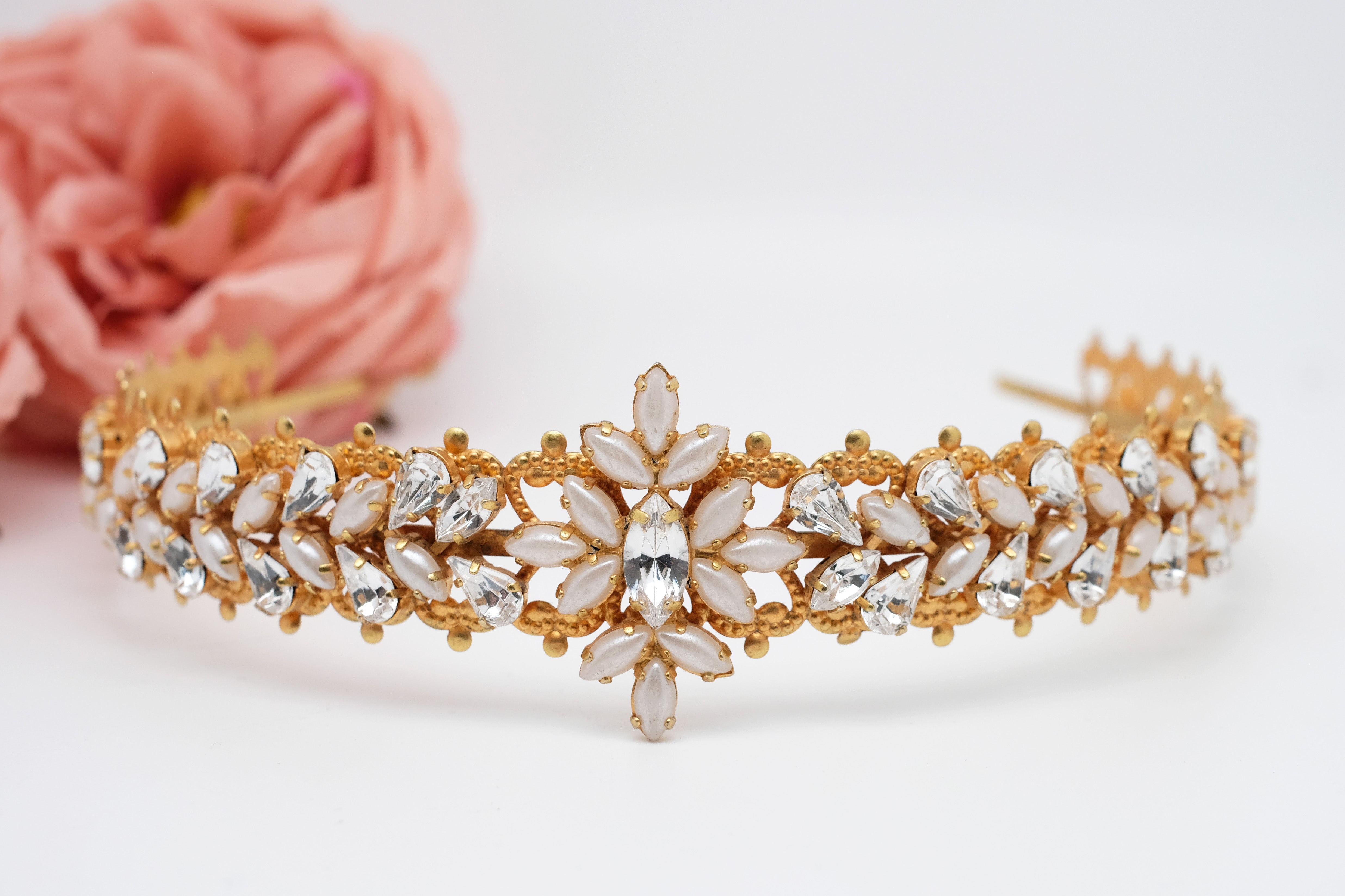 Victorian Milky Crystals Crown