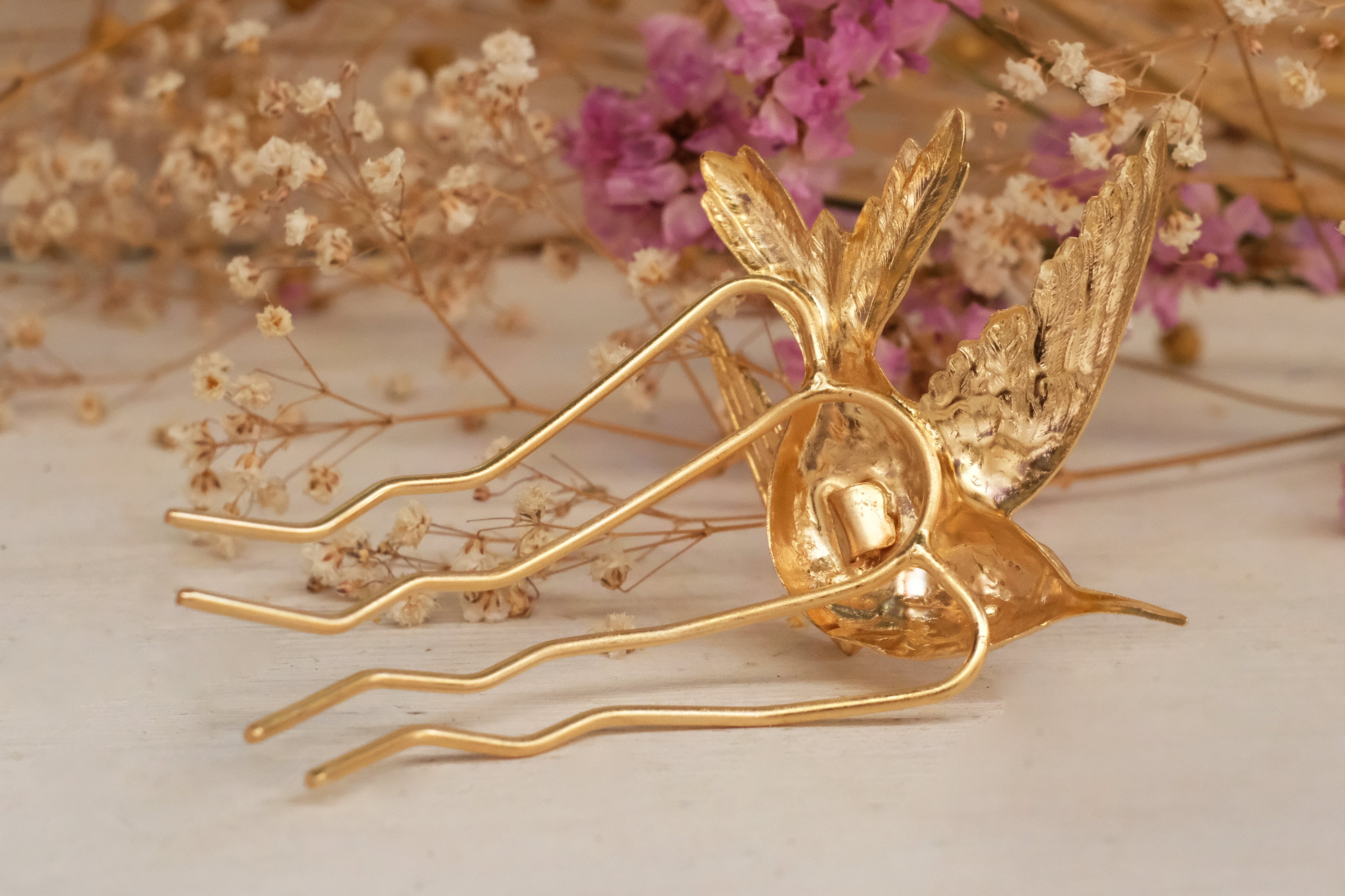 birds, swallow, gold, silver, silver oxide, hair fork, hair, jewelry, gold plated, silver plated 925.