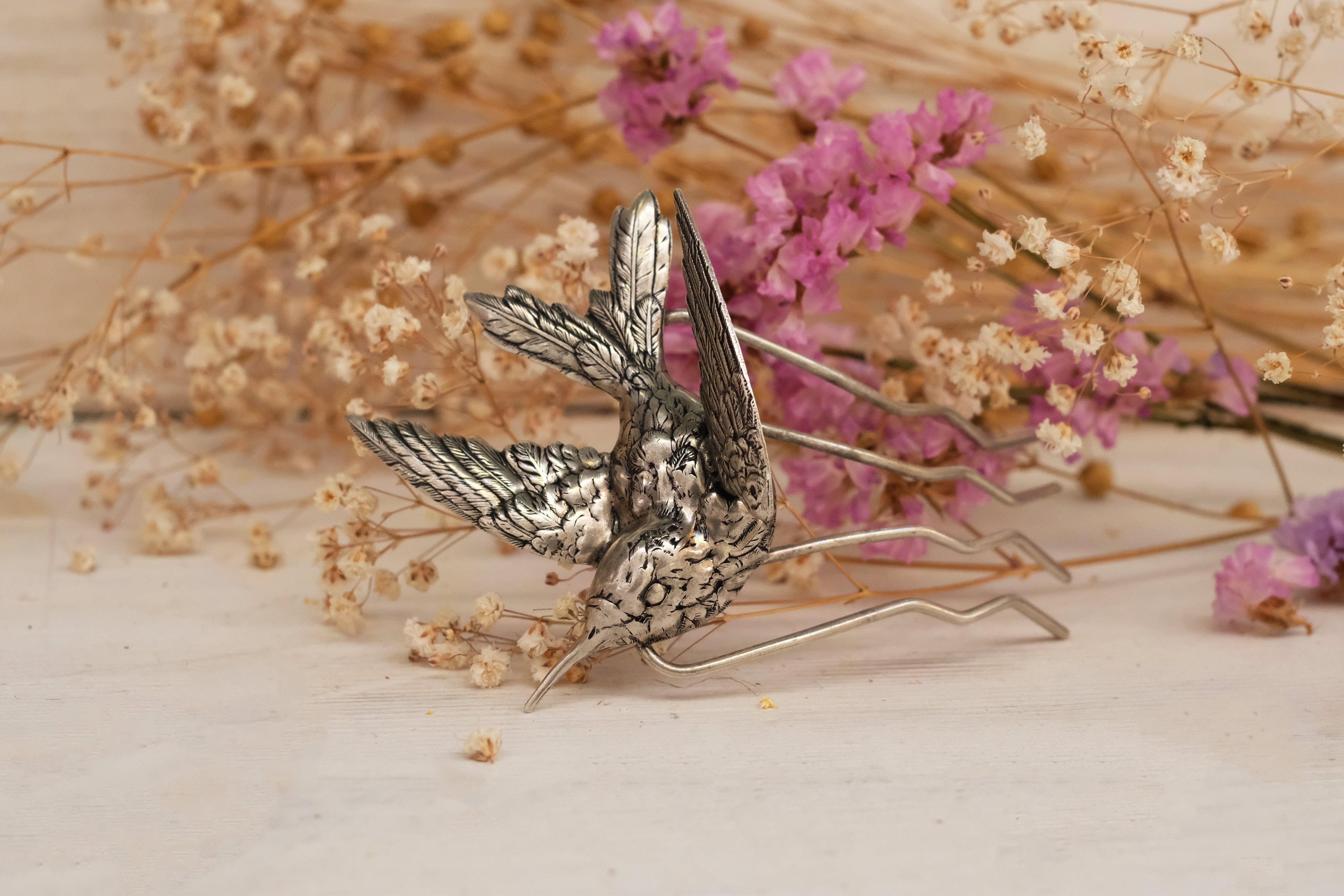 birds, swallow, gold, silver, silver oxide, hair fork, hair, jewelry, gold plated, silver plated 925.