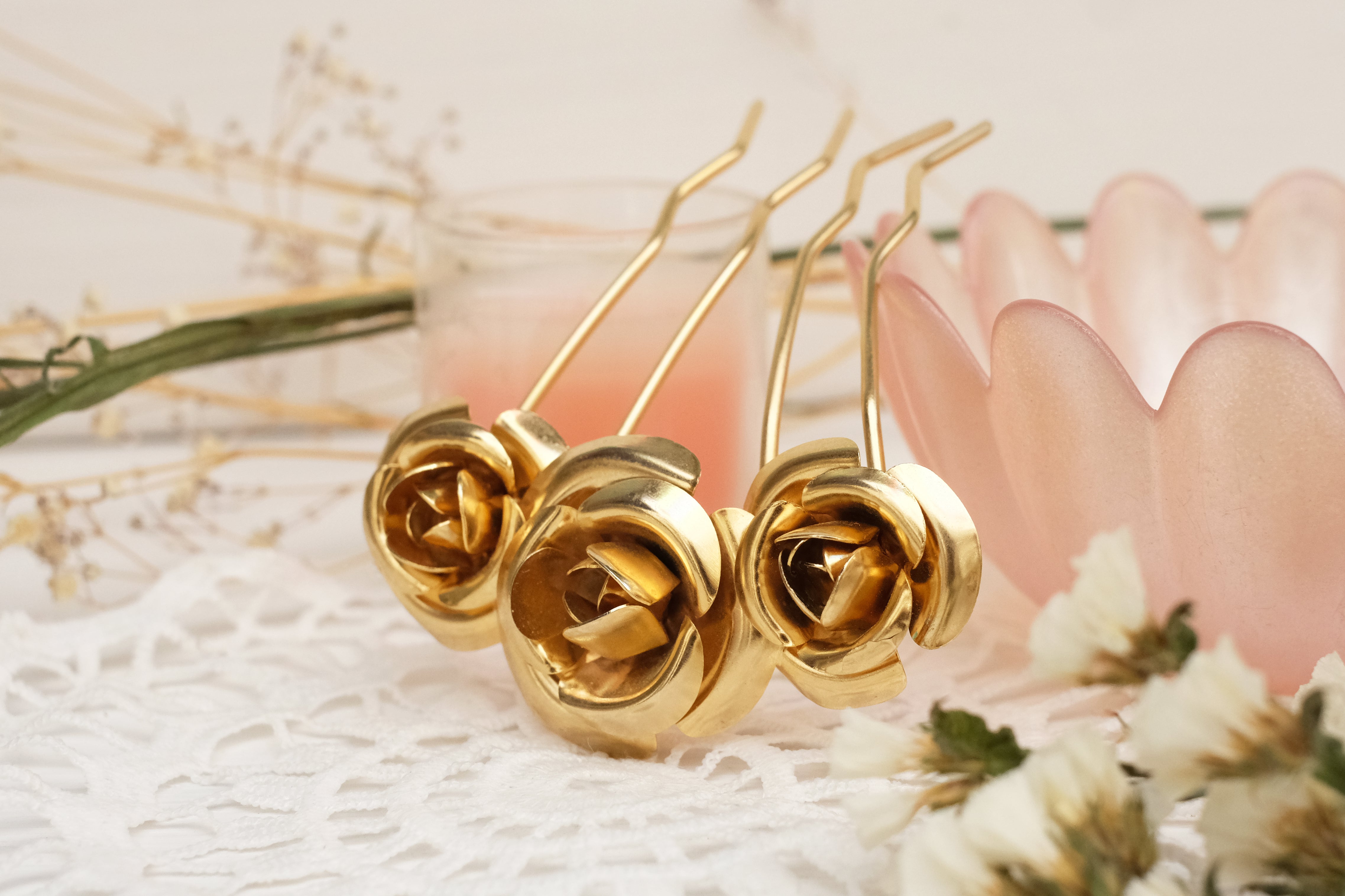 Rose Trio Romance | Hair Fork