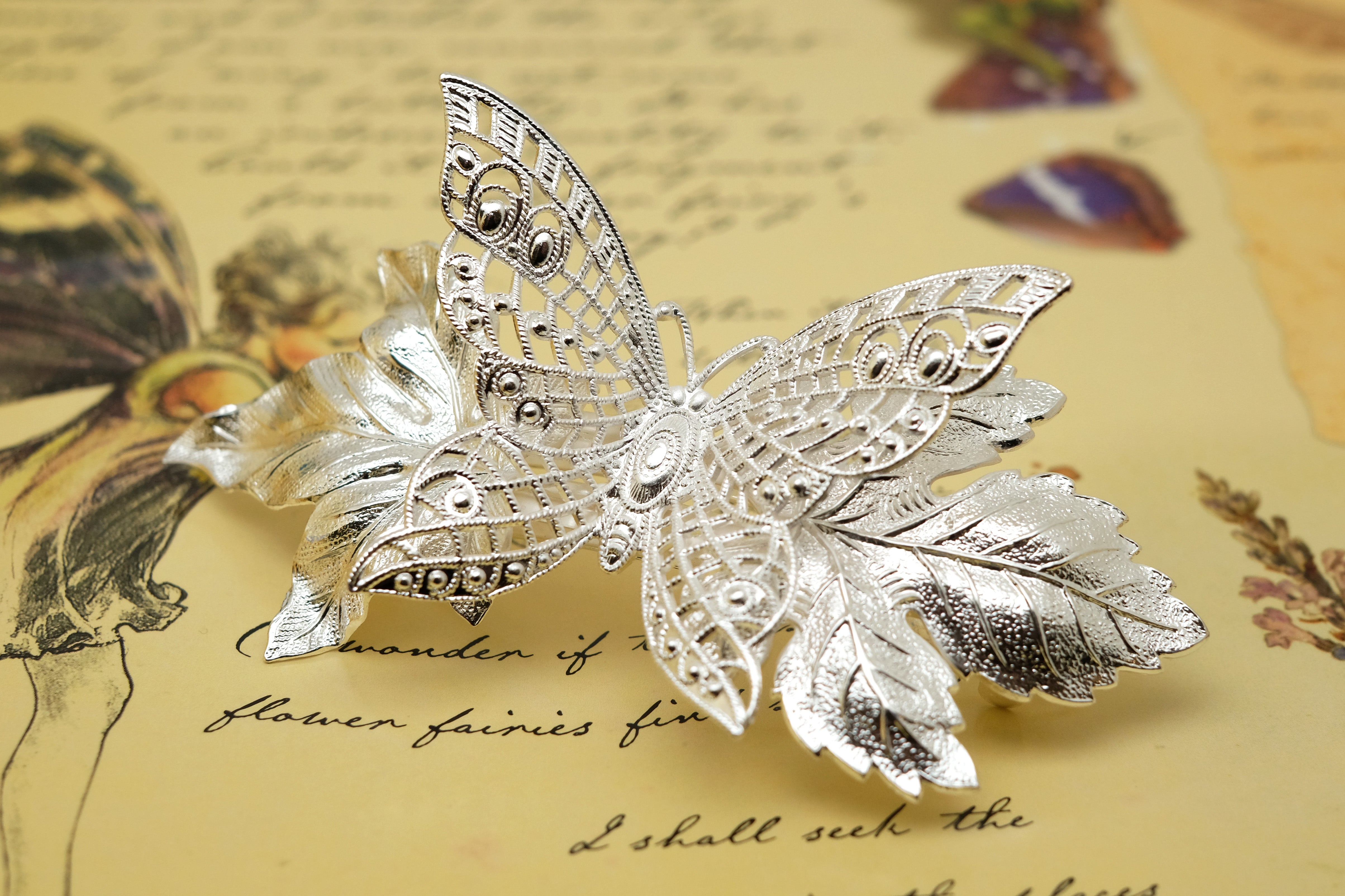 Lace Butterfly | Large Barrette