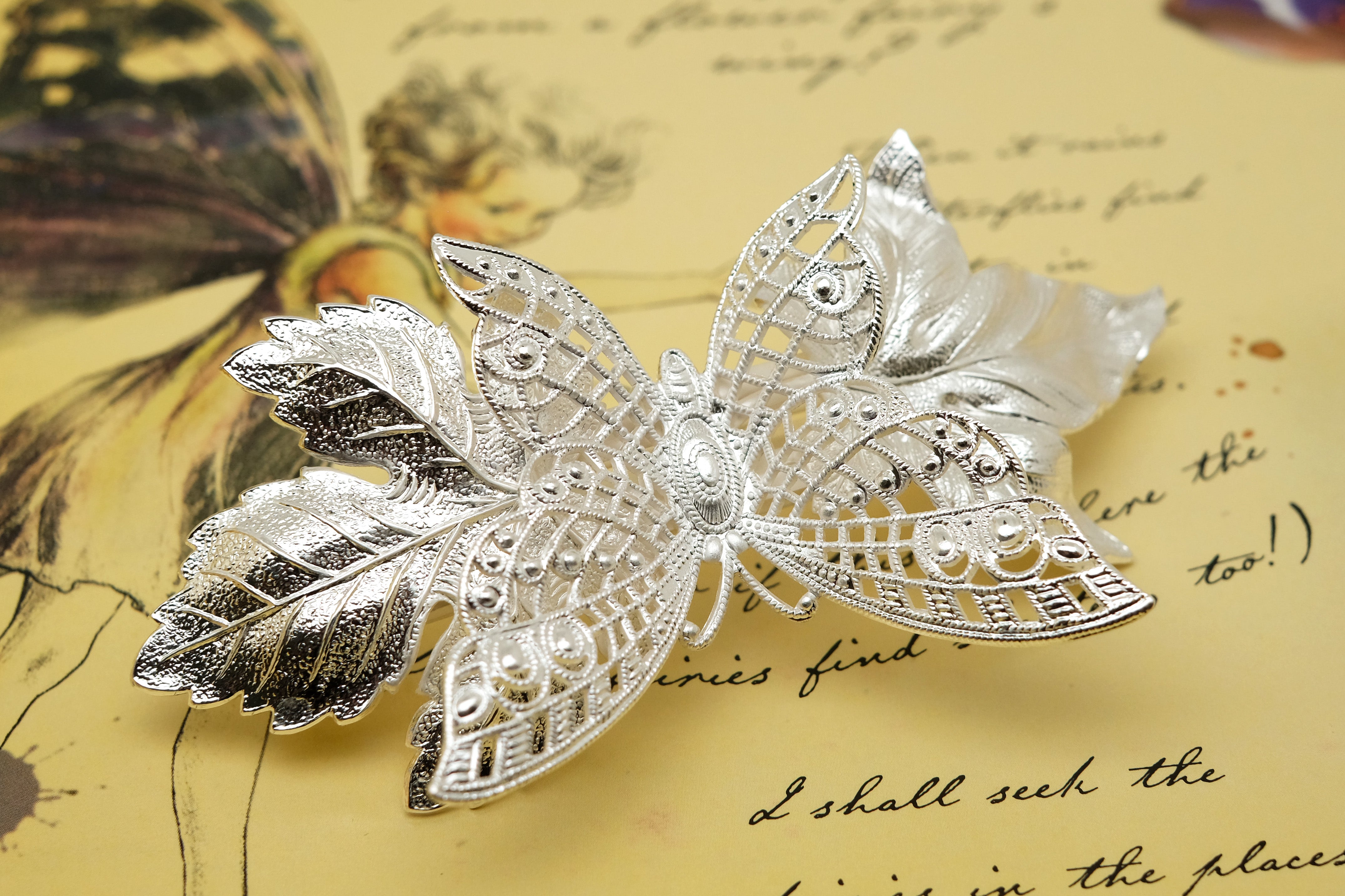 Lace Butterfly | Large Barrette