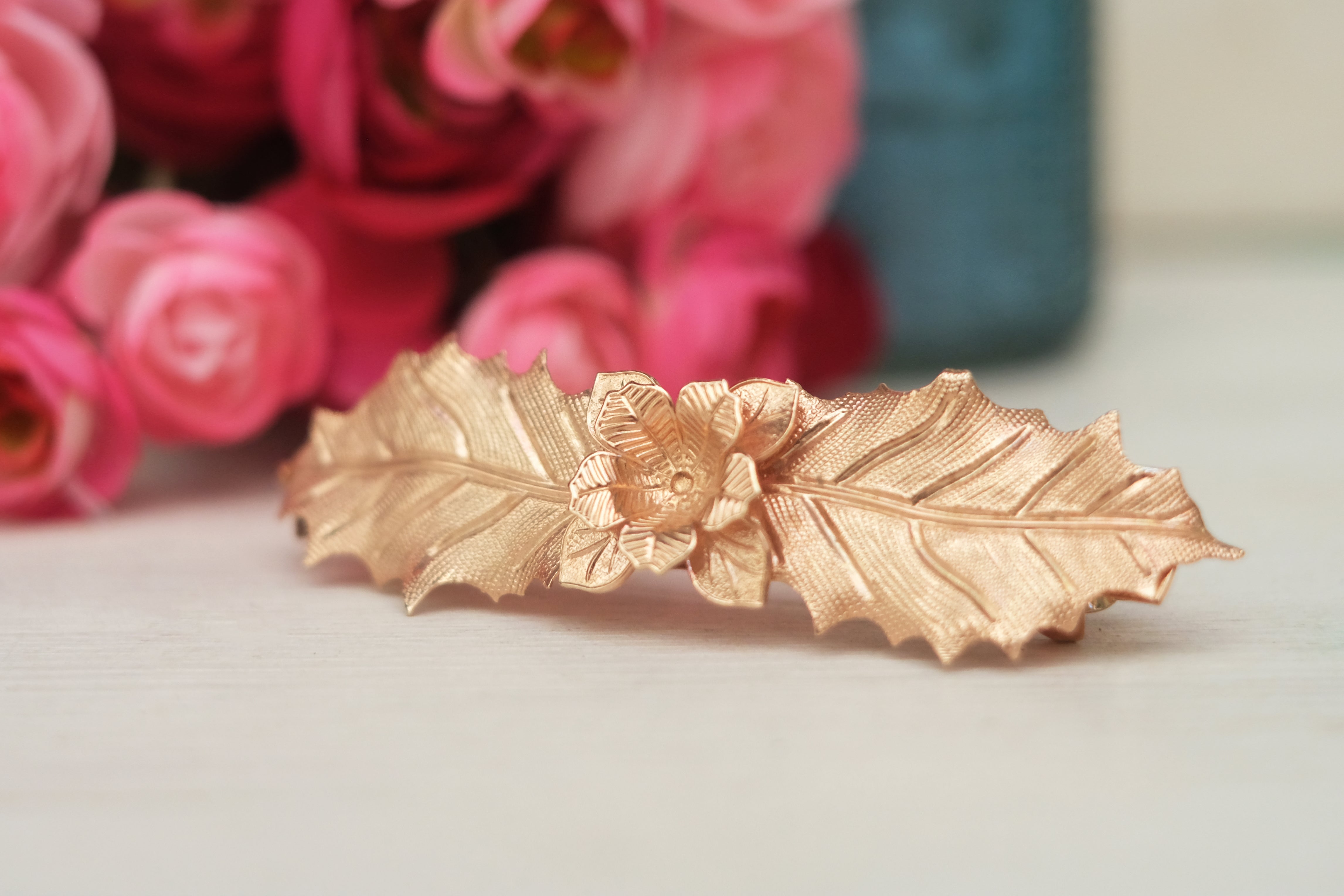 Oak Floral | Large Barrette