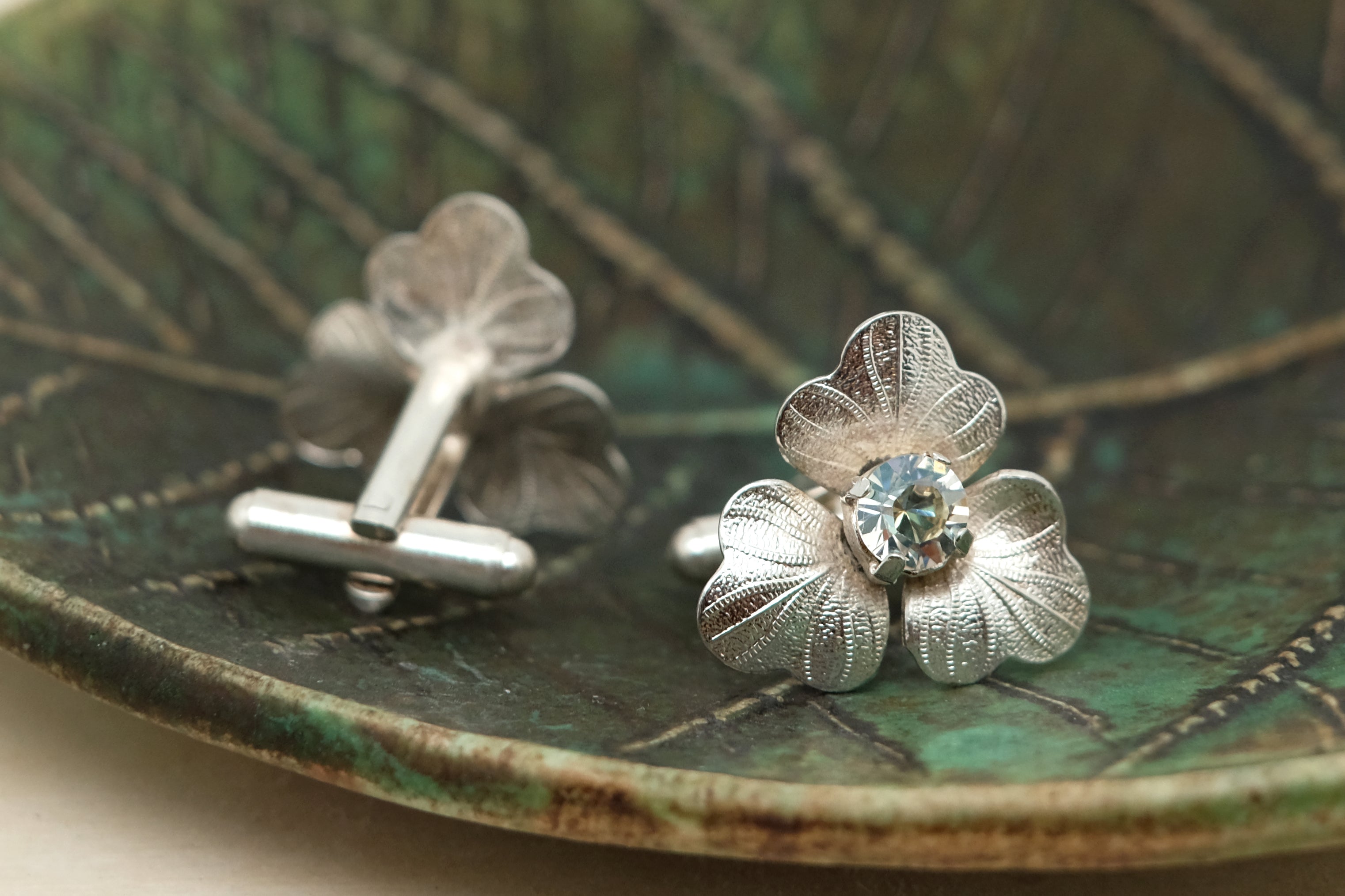 Clover and Crystal | Cufflinks