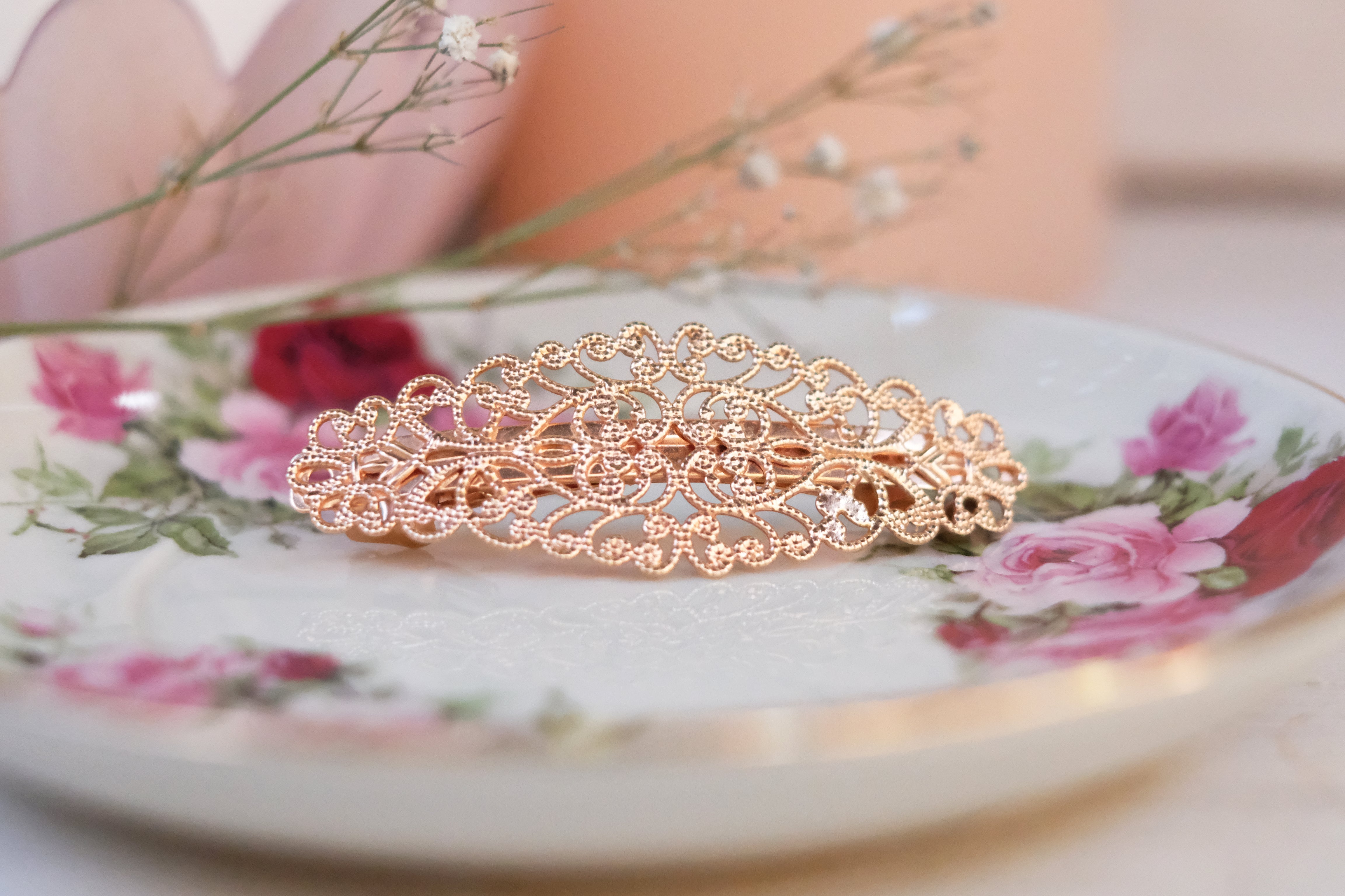 Small Oval Lace | Thin Barrette