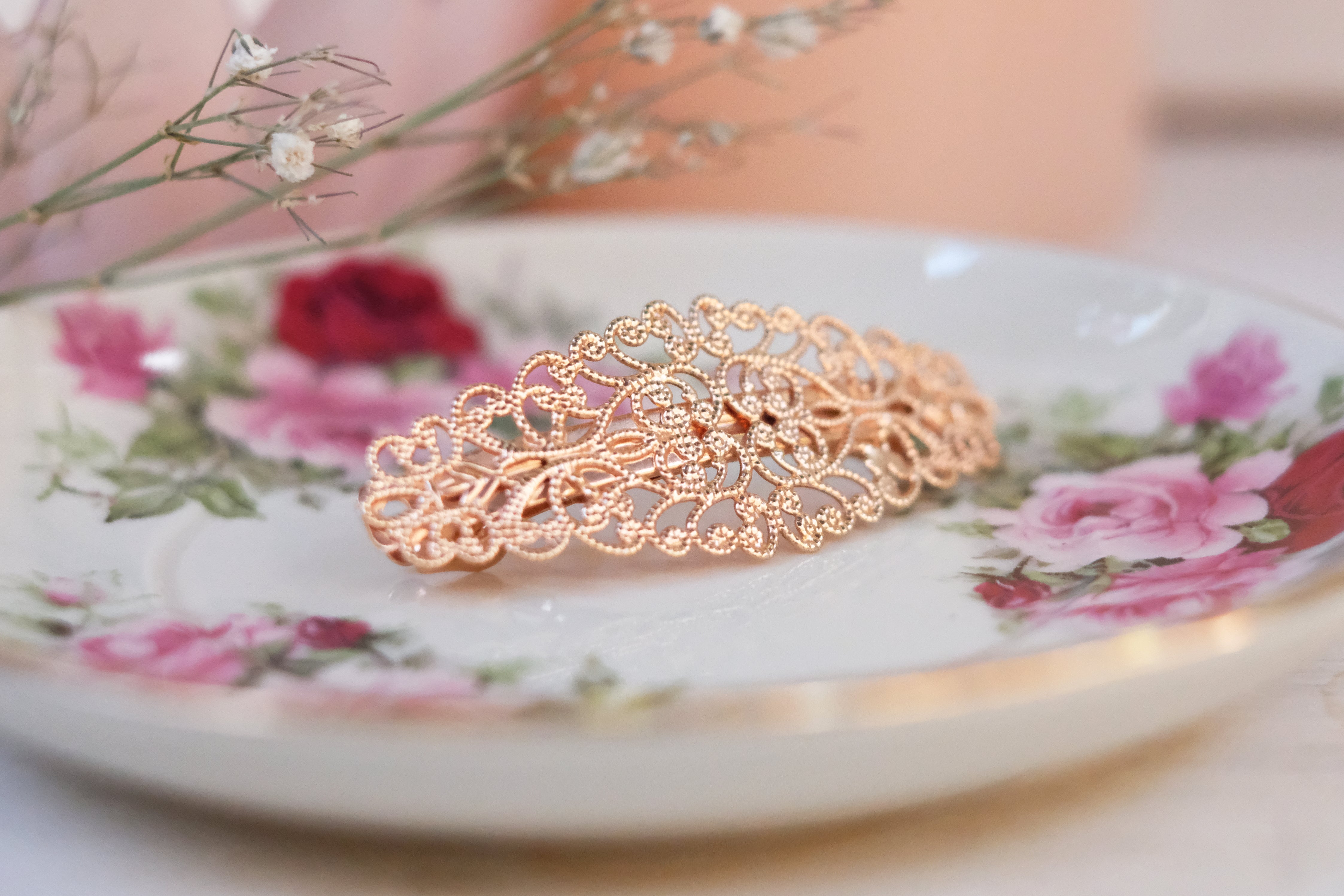 Small Oval Lace | Thin Barrette